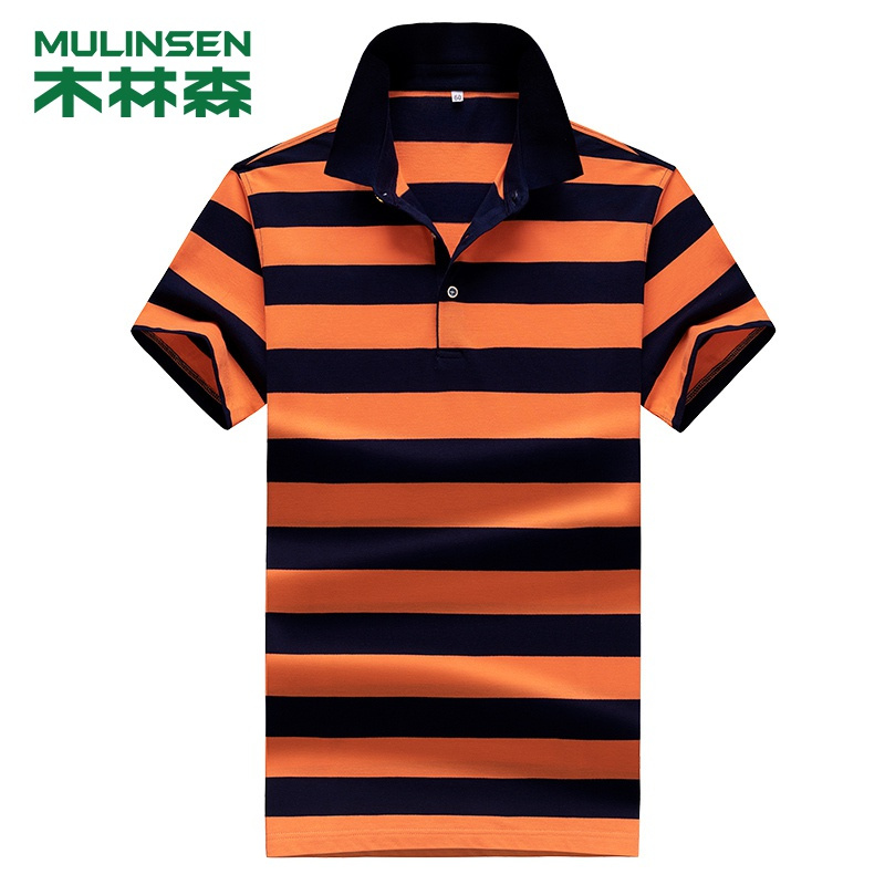 直营木林森mulinsen男装短袖polo衫男夏季半袖男装上衣条纹商务休闲
