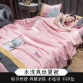 南极人天丝空调被夏凉被四件套冰丝夏被单人双人夏天薄被子春秋被_99 200*230cm【夏被+床单+枕套 艾玛-奶油粉