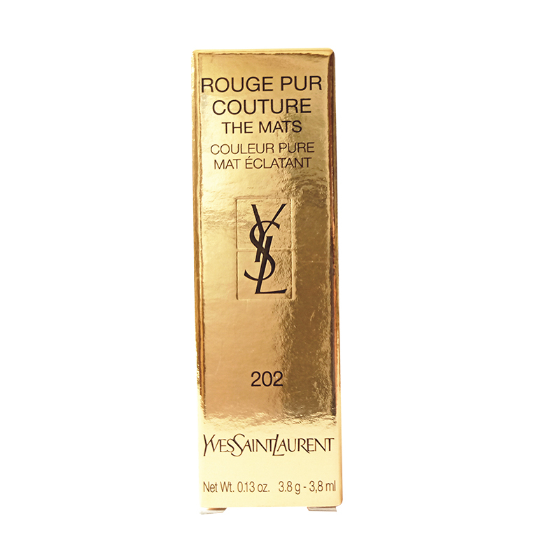 圣罗兰(YSL)纯口红 3.8g 202#疯狂玫瑰 哑光 迷魅纯漾亮采方管口红唇膏 滋润显色