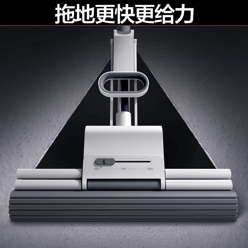 大卫新款海绵拖把家用一拖净大号吸水地拖滚轮式胶棉大号拖布免手洗净 老公款(共2个头)[店长推荐]高清大图