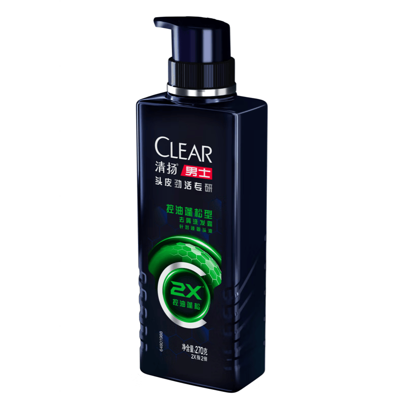 清扬CLEAR男士头皮劲活专研控油蓬松型去屑洗发露270G||高清大图