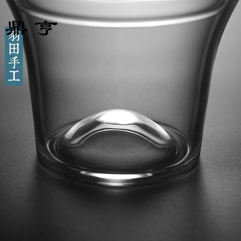 鼎亨羽田 日式透明玻璃三才盖碗茶杯 家用耐热加厚茶碗泡茶器功夫