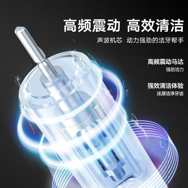 美的(Midea) 电动牙刷成人男女情侣款旗舰全自动声波礼盒送礼神器牙刷S1P/SS曜石黑高清大图