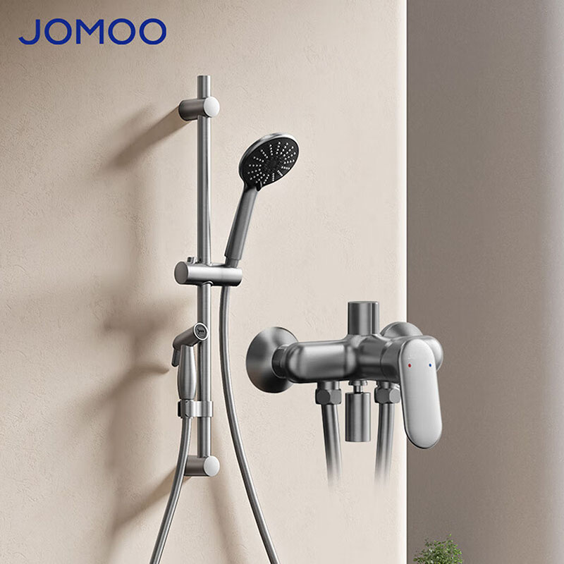 九牧（JOMOO）沐浴花洒套装分体家用手持喷枪花洒枪灰可升降沐浴洗澡沐浴器35307高清大图