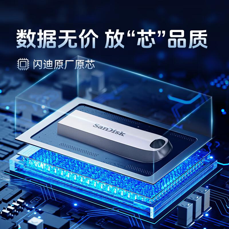 闪迪(SanDisk)CZ74128GBUSB3.1U盘(计价单位:个)银色高清大图