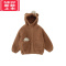 可莉允男童可爱羊羔毛外套2022秋冬中大童小熊玩偶保暖连帽上衣棉服