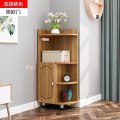 欧式转角柜墙角柜子客厅圆弧扇形置物架多功能三角形拐角柜收纳柜_3 浅胡桃欧式门（40*40*120cm)组装