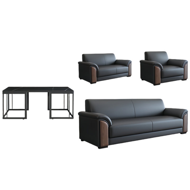 悦兴诚会议沙发192*78*81cm(1+2+3+茶台)套高清大图