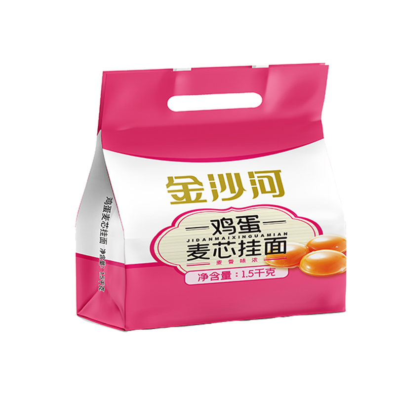 金沙河鸡蛋麦芯挂面1.5kg荞麦面 杂粮面条 荞麦挂面 原味刀削