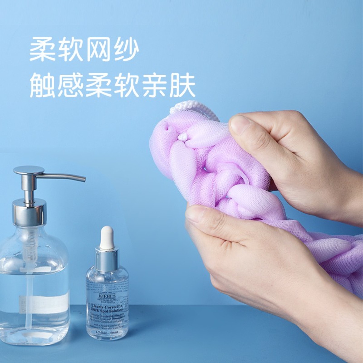 茶花(CHAHUA) 洗澡搓背浴花搓澡巾 绵柔亲肤沐浴花2入装30g高清大图