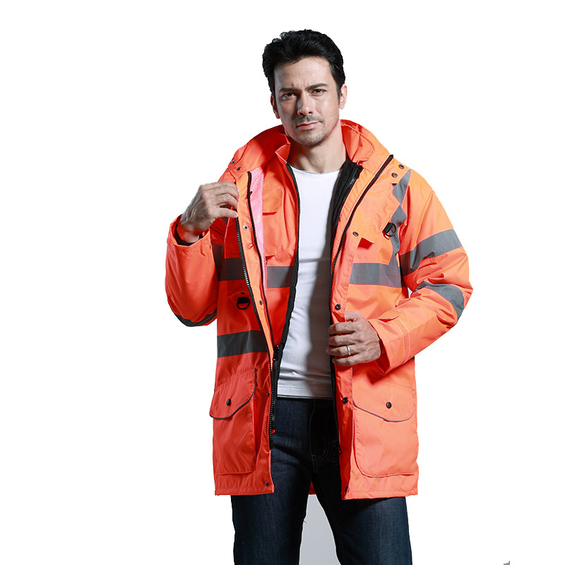 舜发(sfvest) 反光棉衣执勤安全棉袄不含印字smy-3004 荧光橙xl