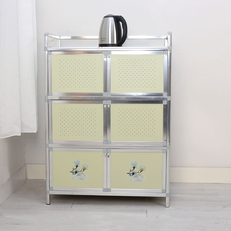 玻璃钢碗柜橱柜储物柜闪电客收纳多功能简易煤气灶柜子三层组合柜家用