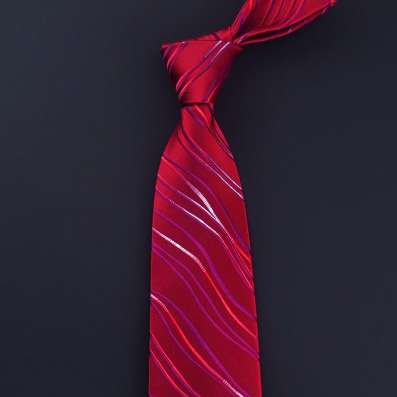 领带男结婚新郎8cm商务正装手打红色拉链免打衬衫男士高档一拉得