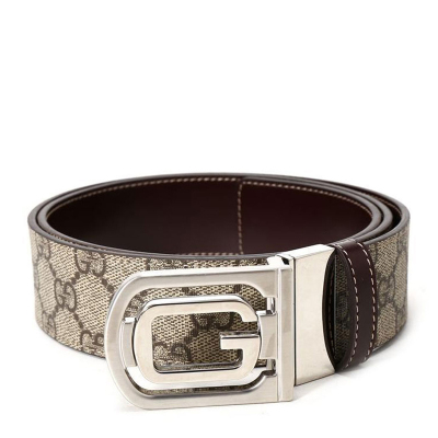 [优享]GUCCI 古驰 米咖色PVC 男士腰带 232835-KGDEK-9643 米啡色 110CM