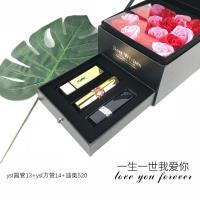 《七夕礼遇》七夕情人节Dior迪奥口红唇膏套装999 520爱你久久 12朵大红玫ysl13+ysl14+dior520