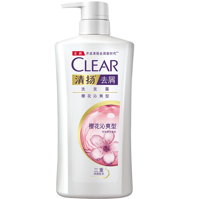 清扬(CLEAR)洗发水 樱花沁爽 樱花露香水润型 去屑洗发露720g(新老包装随机发)