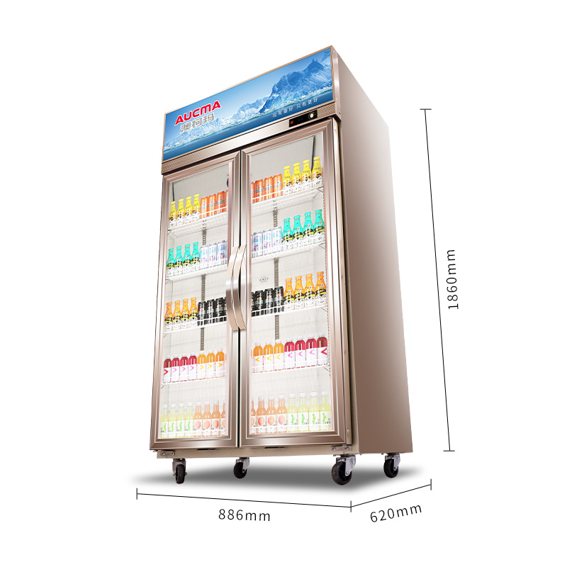 澳柯玛(AUCMA) 展示柜LSC-520D 520升商用双门冷藏展示柜立式商用保鲜柜饮料冰柜两双门蛋糕串串冰箱餐饮高清大图