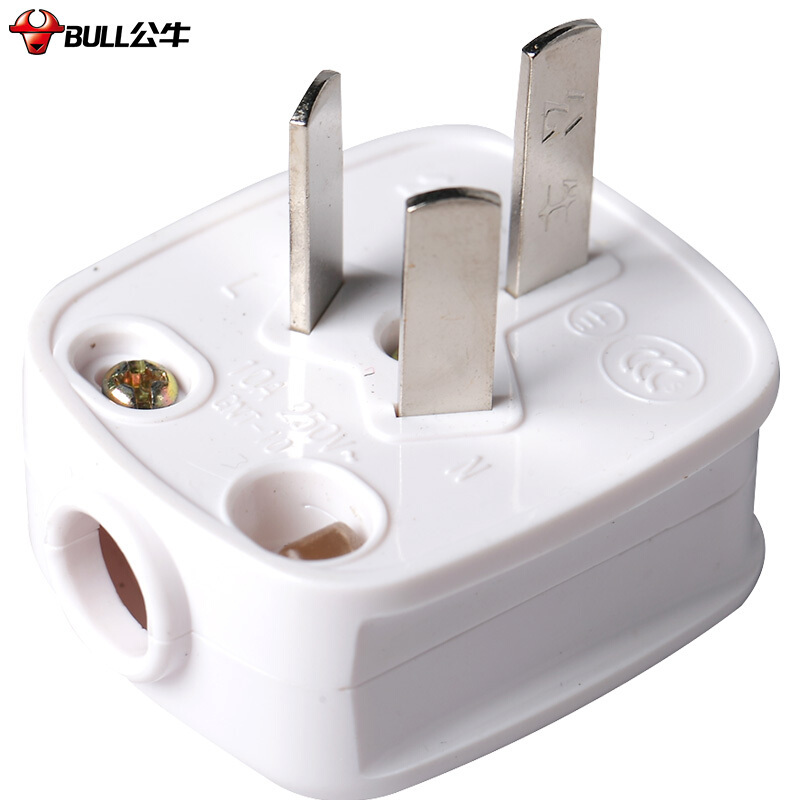公牛(BULL)国标GNT-10 10A三极插头 10A 250V