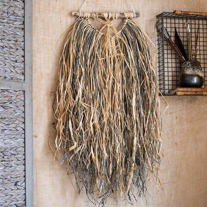 家柏饰(CORATED)拉菲墙上装饰挂毯北欧手工编织创意挂饰壁饰挂墙非洲部落 D款高清大图