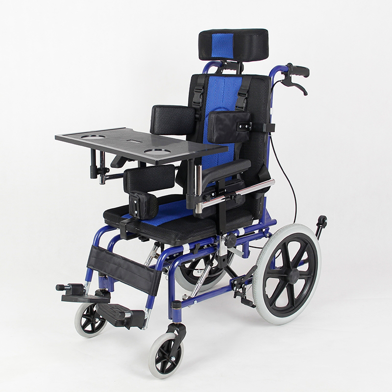 妙坤 儿童轮椅 蓝黑色高清大图