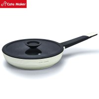 卡特马克(Cate Maker)GYL-BYL24JB 白玉兰煎锅不粘锅麦饭石炒菜锅家用平底锅电磁炉煤气燃气灶适用炒锅