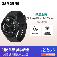三星Galaxy Watch6 Classic(SM-R950)43mm 蓝牙版 宇夜黑 智能手表