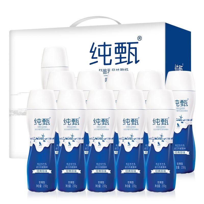 蒙牛(MENGNIU) 纯甄小蛮腰高端轻酪乳风味酸牛奶 230g*10