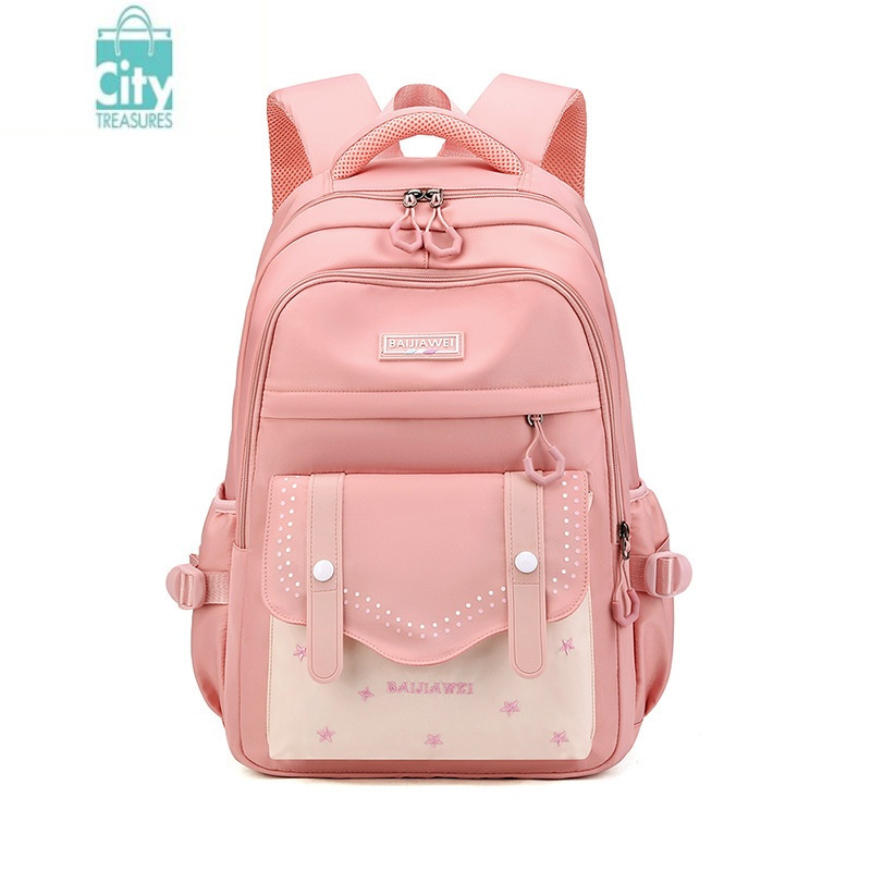 bangdou新款书包女初中生大容量轻便护脊双肩包简约时尚少女高中学生