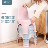 茶花趣卡通童椅塑料凳子时尚创意加厚型可爱宝宝小矮板凳靠背椅子收纳凳承重防滑