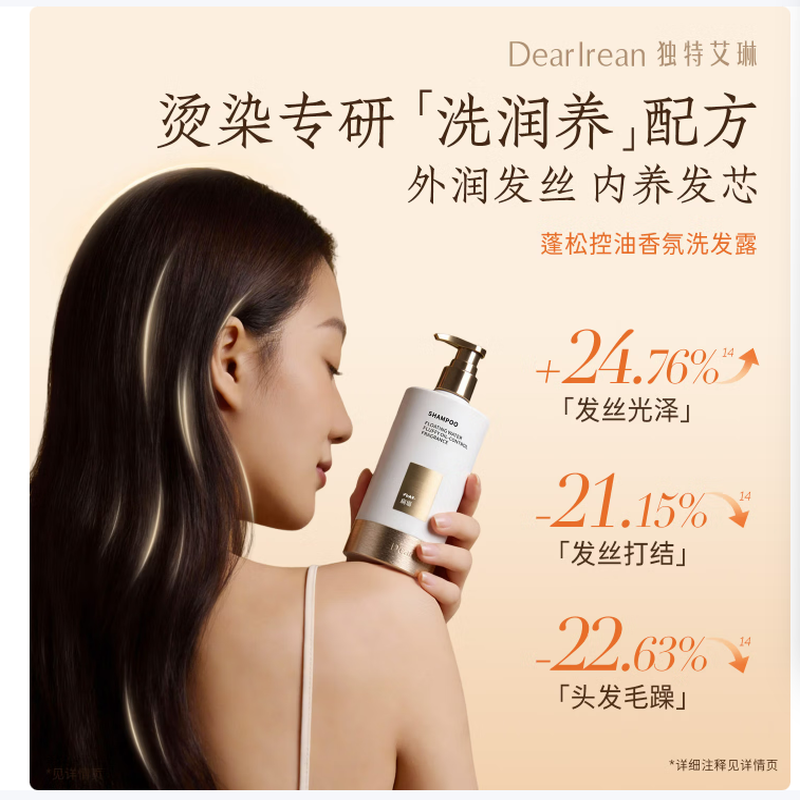 独特艾琳(Dear lrean)蓬松控油去屑香氛洗发水留香滋养洗发露男女我的少年350ml高清大图