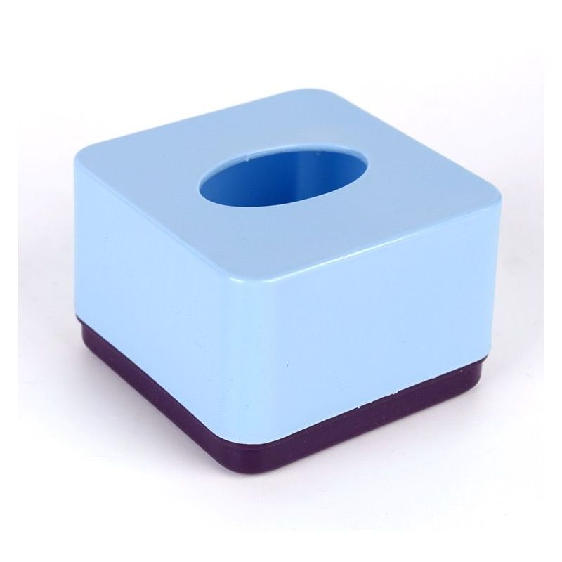 正方形迷你小号抽纸盒加厚塑料纸巾盒饭店餐巾纸盒子蓝色八个