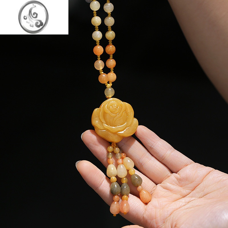 jimi个性毛衣链玫瑰花开富贵女衣服挂链饰品风项链旗袍美搭新疆民族民