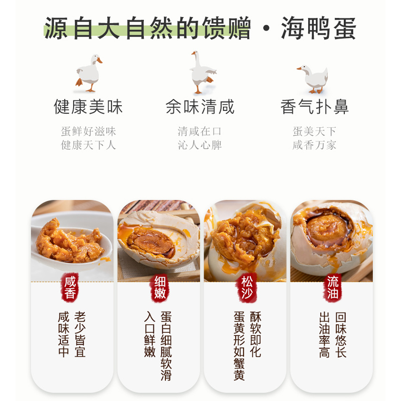 广西北海烤海鸭蛋 70g*20枚礼盒装烤海鸭蛋咸鸭蛋正宗流油