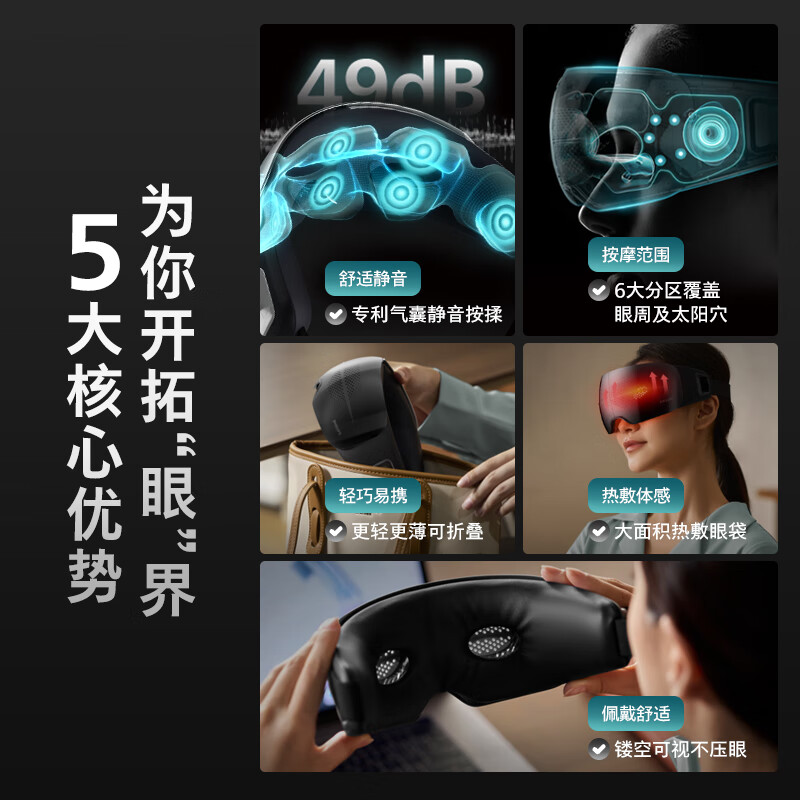 飞利浦(PHILIPS)眼部按摩仪[静音午睡宝]按摩眼罩眼睛按摩器热敷护眼仪疲劳舒缓3104E高清大图