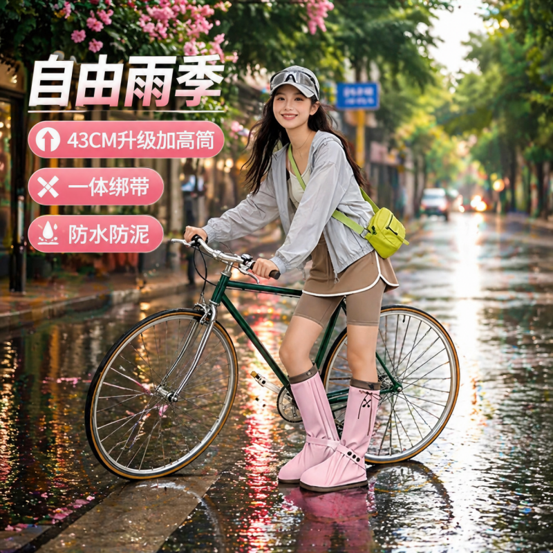 正雨新款防水透气户外骑行雨披加厚防风连帽设计适合男女通用9063高清大图