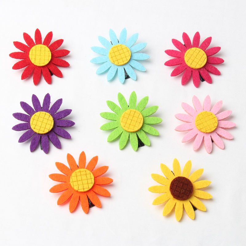 向日葵发夹头饰品太阳花卡子个性可爱边夹顶夹女童头花小清新彩色