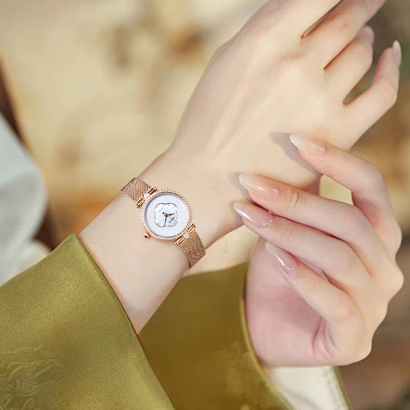 依波（EBOHR）卡纳系列新品国风红海棠女表气质高级感女款石英表国送女520礼物玉海棠51853426高清大图