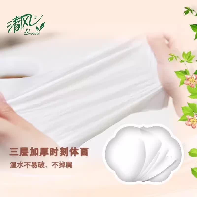 清风 抽纸家用纸抽卫生纸餐巾纸100抽 24包/箱高清大图