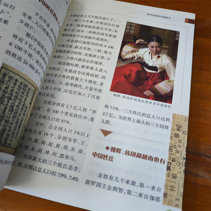 [正版]世代传承的中国姓氏流光溢彩的中华民俗文化 彩色图案版 中华姓氏源于上古 延续至当代 百家姓 倡导传承和保护中华姓高清大图