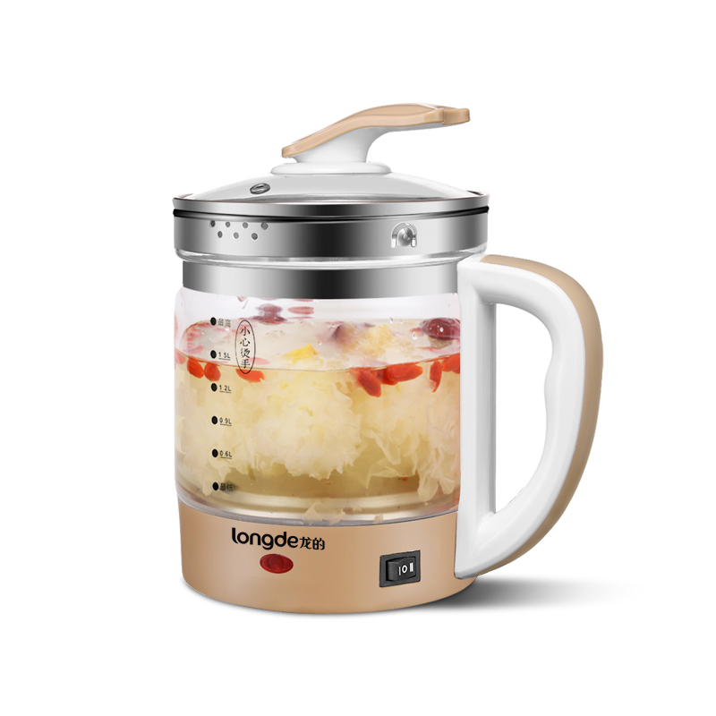 龙 的(long de)LD-YS1810B 养生壶 高硼硅玻璃煮茶壶全自动煎药壶 白色