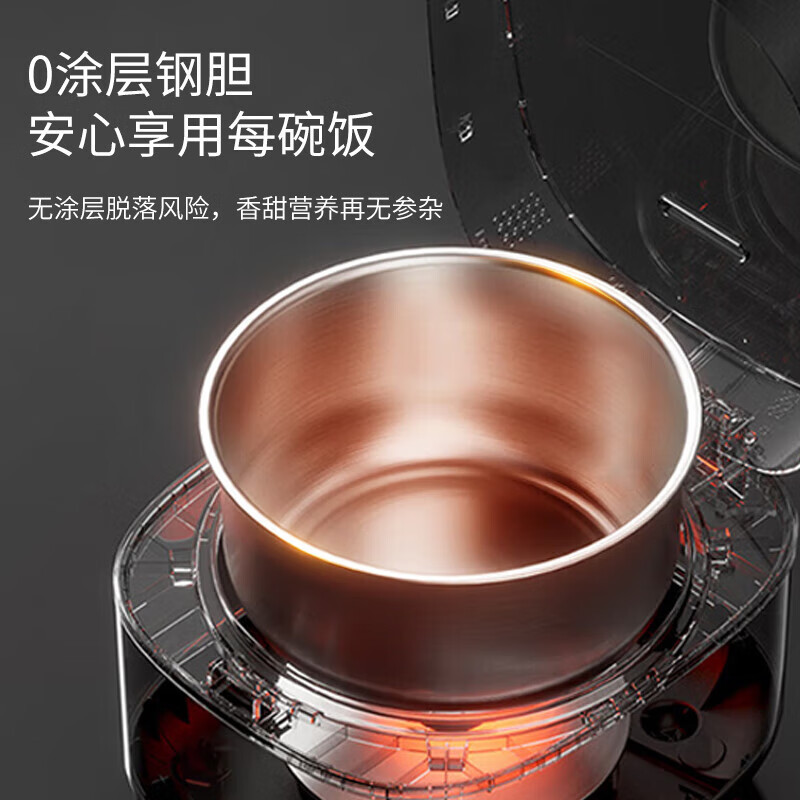 美的(Midea)电压力锅2200W真IH风冷速香5L双胆钢胆家用智能预约 无感降压0涂层高压锅电饭煲MY-S5175C