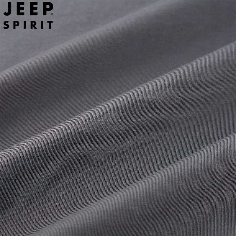 JEEP SPIRIT吉普男士V领T恤夏季透气舒适棉半袖t恤户外鸡心领时尚体恤衫短t