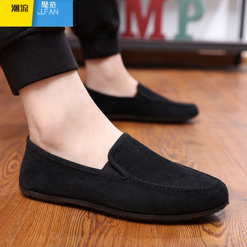 聚范全黑布鞋纯黑色帆布鞋透气老北京男鞋38码休闲鞋45码46码夏季单鞋