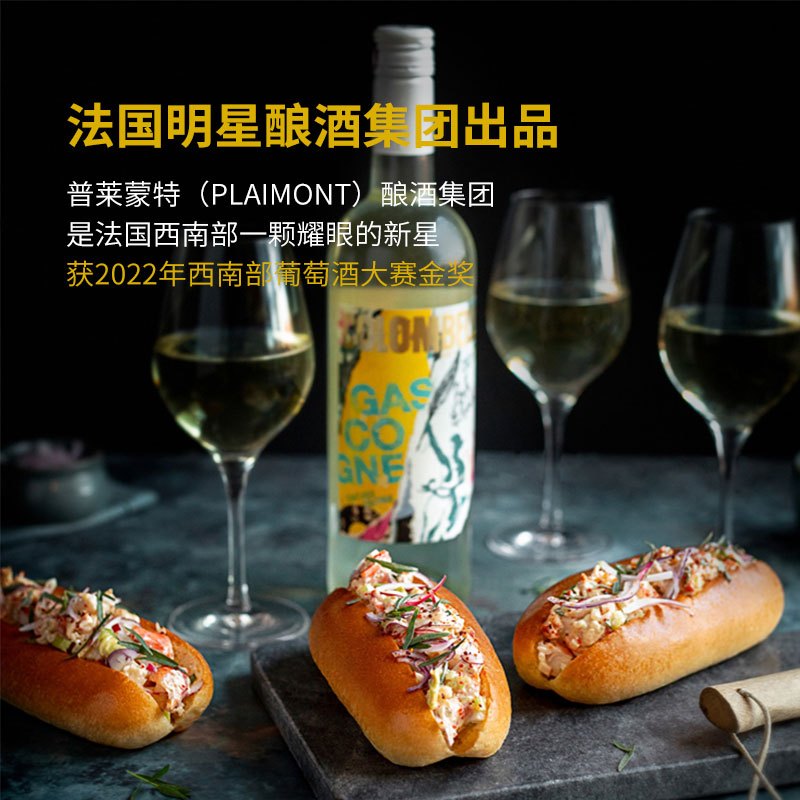 法国西南明星普莱蒙特联盟Colombelle自由女神达颜鸽龙白甄选白葡萄酒750ml高清大图