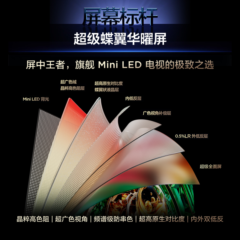 TCL电视 98Q10M Ultra 98英寸 RGB-Mini LED 超级蝶翼华曜屏 RGB万象分区 绚彩XDR高清大图