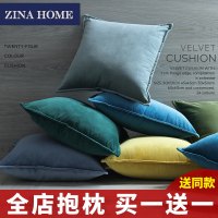 ZINA HOME色天鹅绒沙抱枕北欧简约现代靠垫床头抱枕套定制