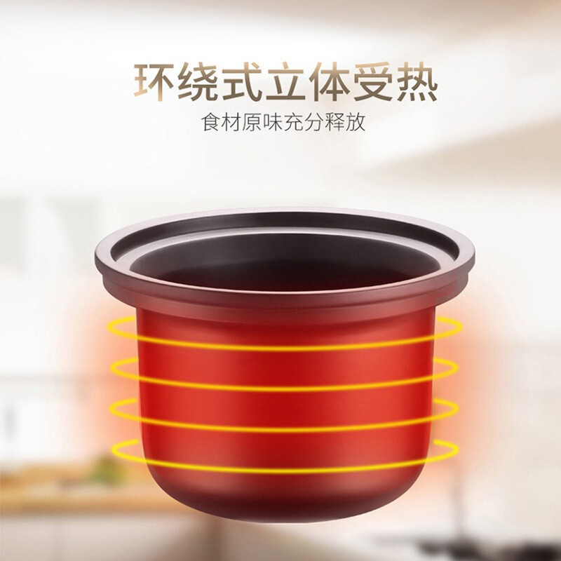苏泊尔(SUPOR)电炖锅电炖盅煲汤中华炽陶老火汤还原明火烹饪12大特色功能电炖锅 4L大容量高清大图