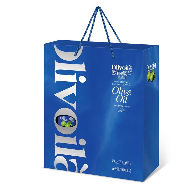 欧丽薇兰(olivoila) 纯正橄榄油500ML*2礼盒装云系列