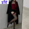 Ideamini新年红防滑性感丝袜红边半袜小个子显高超薄纯欲光腿器女装