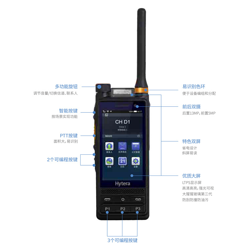 海能达(Hytera)PDC680 公网对讲机Hytalk公网平台 多模智能数字对讲机 公网+数字智能终端